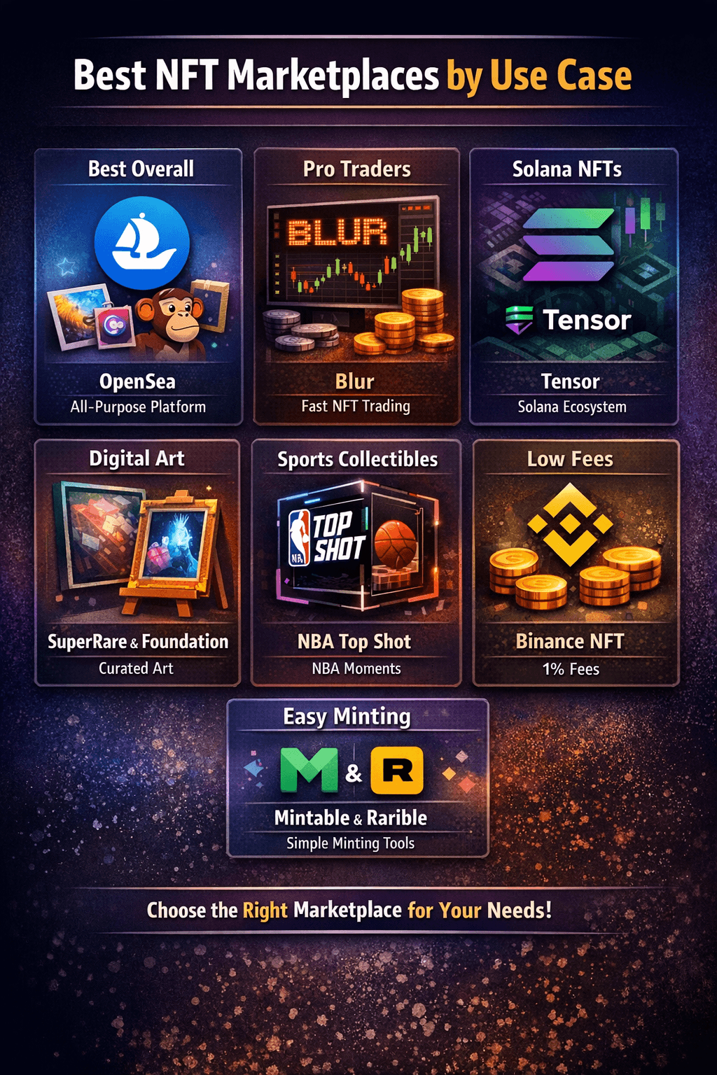 Best NFT Marketplaces by Use Case